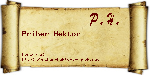 Priher Hektor névjegykártya